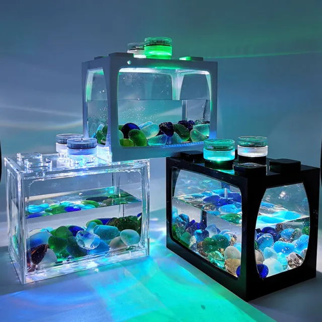 Desktop Aquarium Fish Tank With Light Battery Type Small Tank Aquarium Suppli Ts