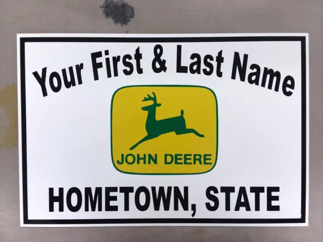 Personalized John Deere Tractor (New Generation) Aluminum Name Sign
