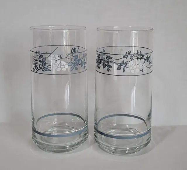 Corelle "First of Spring" tumblers / glasses (Corning Ware, Libbey) Set of 2