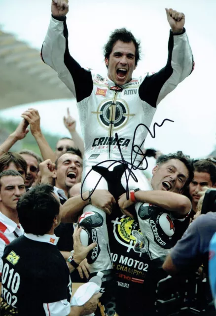 Toni ELIAS Autograph SIGNED 12x8 Photo MOTO2 Champion COA AFTAL