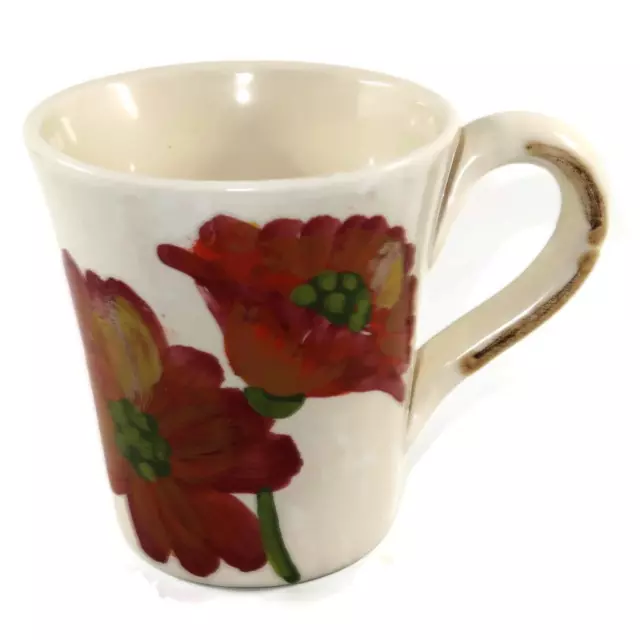 Vietri, Italy, POPPY, Large Red Poppies Coffee Mug, 4 3/8"