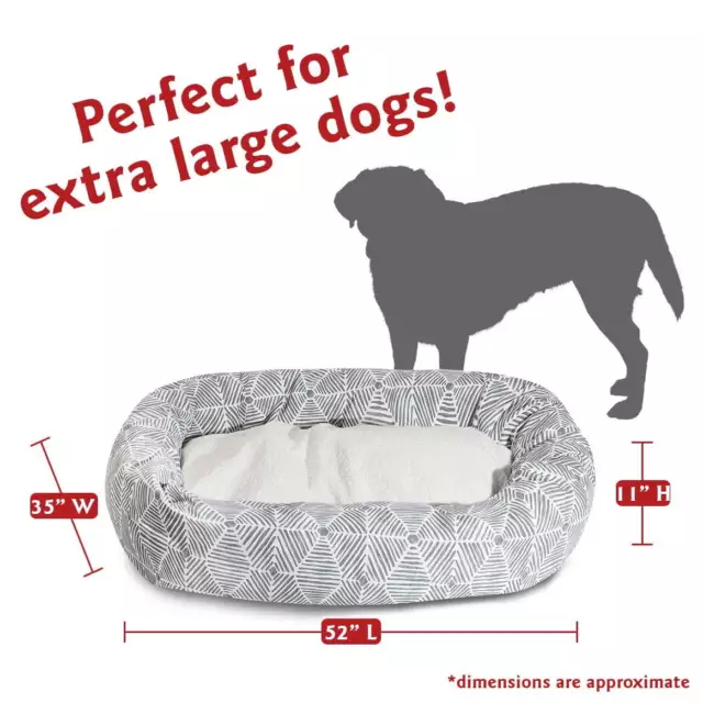 Majestic Pet Sherpa Bagel Pet Bed Dogs Calming Dog Bed Washable Extra Large Gray 3