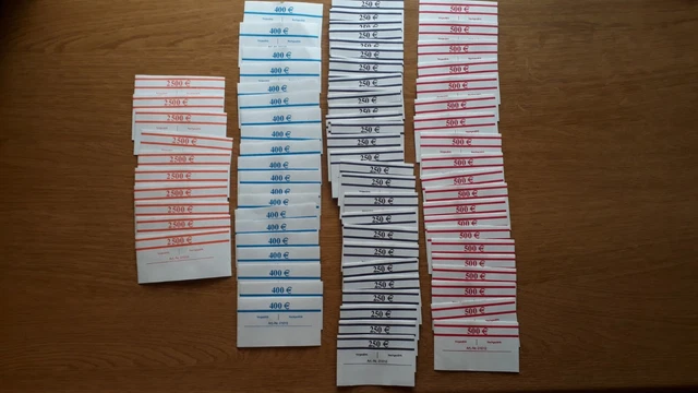 200 Stück Geldschein Banderolen 192x29mm - Selbstklebend Für Bargeld Organisation