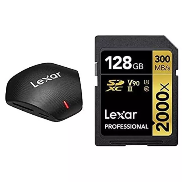 Lexar Professional Lettore USB 3.1, Multi-Card 3-in-1 (LRW500URBAMZN) + Scheda 2