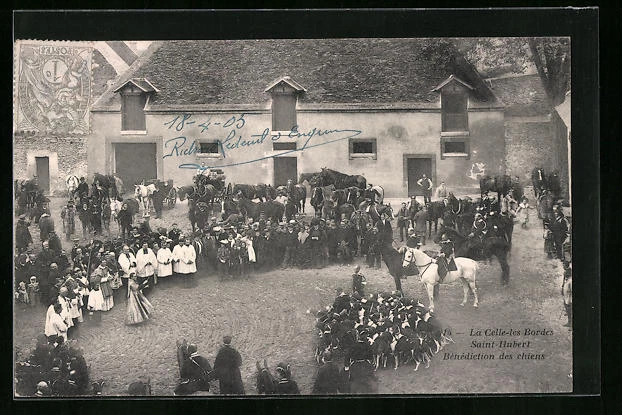 CPA La Celle-les-Bordes, Saint-Hubert Bénédiction des chiens