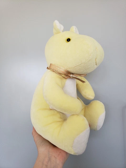 Vintage? "Comfort giocattolo peluche morbido ippopotamo giallo bambino cura della madre ~ Bellissimo 10""
