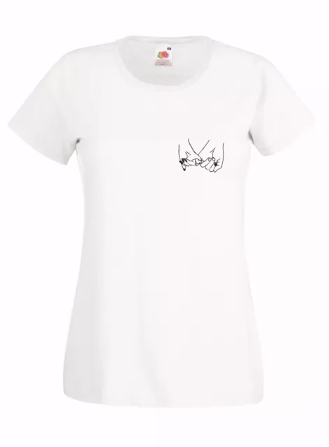 T-shirt Maglietta donna J2100 Hands Design Lui e Lei Forever Love Regalo Idea