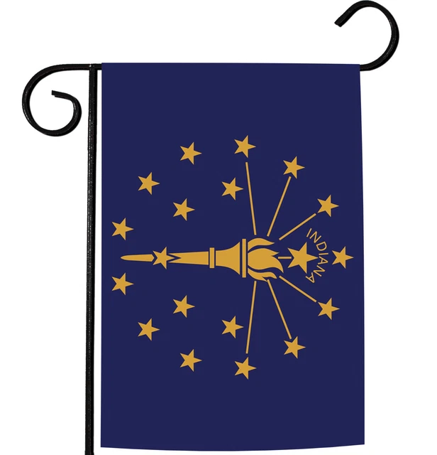Toland Indiana State Flag 12x18 Patriotic USA Garden Flag