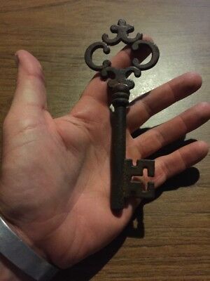 Cast Iron Key Victorian Skeleton 6+INCH Solid Metal English Paper Weight GIFT