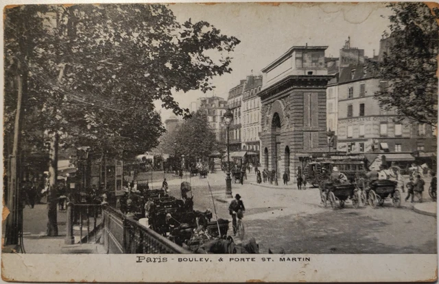 CPA 75 Paris Boulevard Porte Saint Martin stamp 5C white horse-drawn vehicles