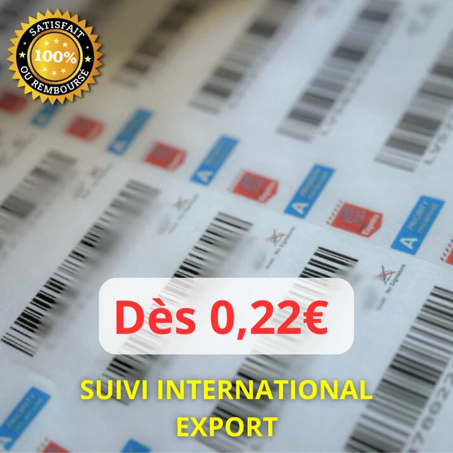 LOT DE 320 Stickers Suivi International pour Courrier et Petits Colis