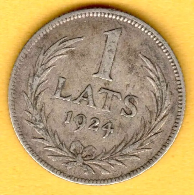 Latvia Lettland 1 Lats 1924 Silver Coin 857