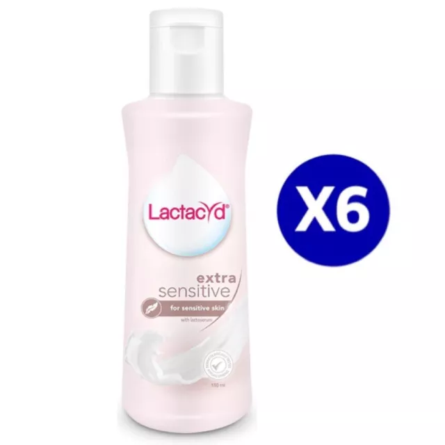 PACK6X150ML Lactacyd Extra Sensible pH Balance Suave Lavado Diario Femenino