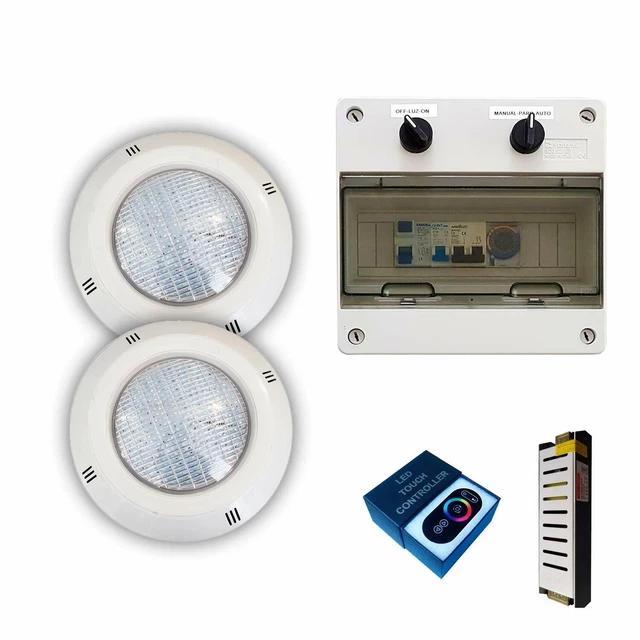 Lot De 2 Projecteurs LED Rgbv 15W Câble 4 Fils Configurables + Transformateur+