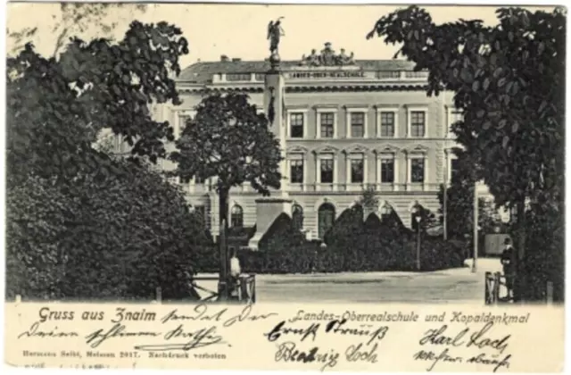 AK Znaim Znojmo Landes-Oberrealschule um 1905