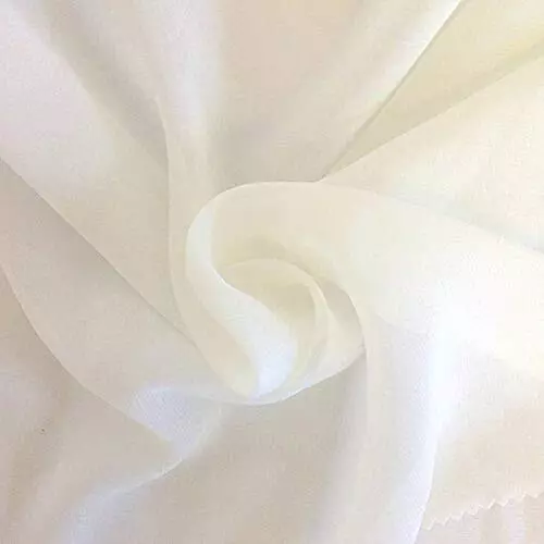 59’’ Solid Color Sheer Chiffon Fabric Yards Continuous for DIY 5 Yards Ivory