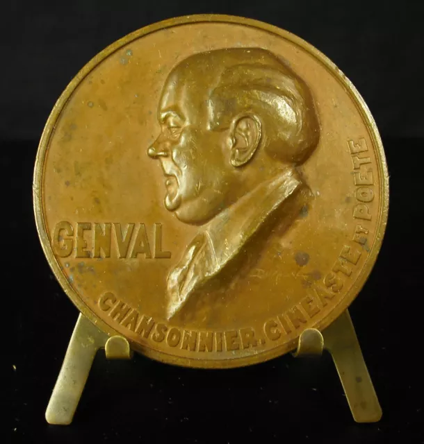 Medaglia Ernest Genval Thiers Disonchansonnier Poeta Regista Belga 60 MM Medal