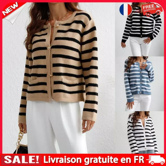 Ladies Patchwork Cardigan Soft Loose Casual Cardigan Long Sleeve Shirt Outerwear