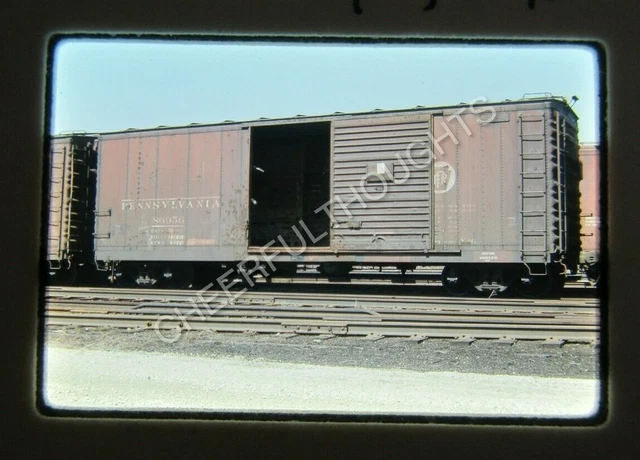 Original '70 Ektachrome Slide PRR Pennsylvania 86956 Open Door Boxcar      31G14