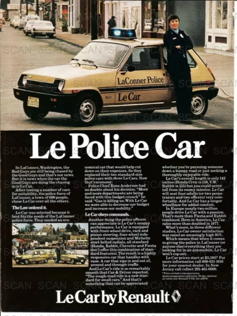 1978 Renault LeCar Vintage Magazine Ad Renault Automobile  LePolice Car