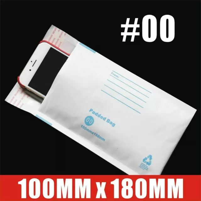 Bubble Mailer 100x180MM Padded Bag Envelope Printed White 100mm x 180mm #PB00