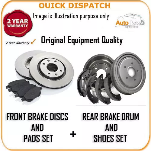 5765 Front Brake Discs & Pads And Rear Drums & Shoes For Ford  Escort Van 55 199