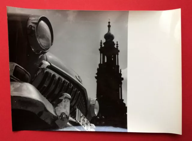 Original Gross Foto DRESDEN Automobil mit Hofkirche      ( F15180