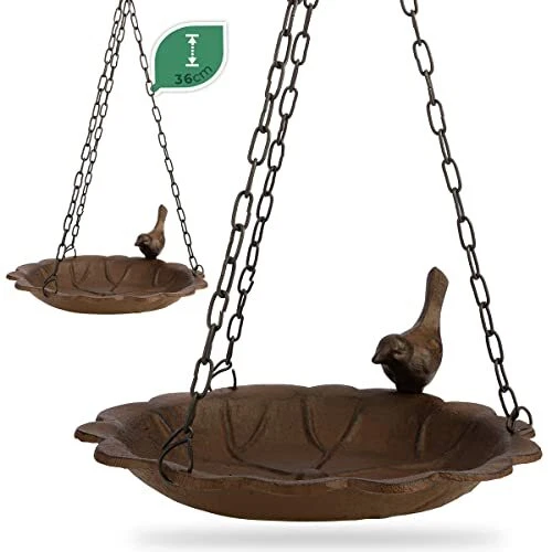 Abreuvoir Pour Oiseaux En Fonte Résistant Au Gel - Bain D'Oiseaux De Jardin Wildlife Friend Avec Pied Stable (20 X 17 X 15 Cm)