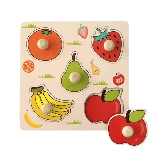 Montessori Jigsaw Puzzles Shape Matching Board Fruit