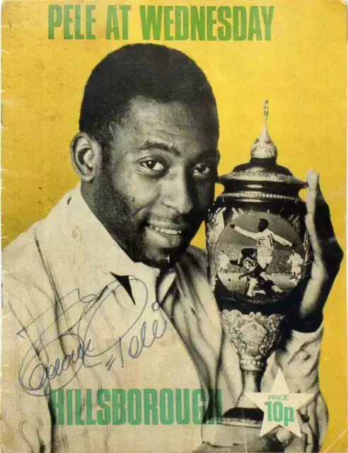 PELE Signed 'Sheffield Wednesday' Photograph - Brazil Football Player - preprint