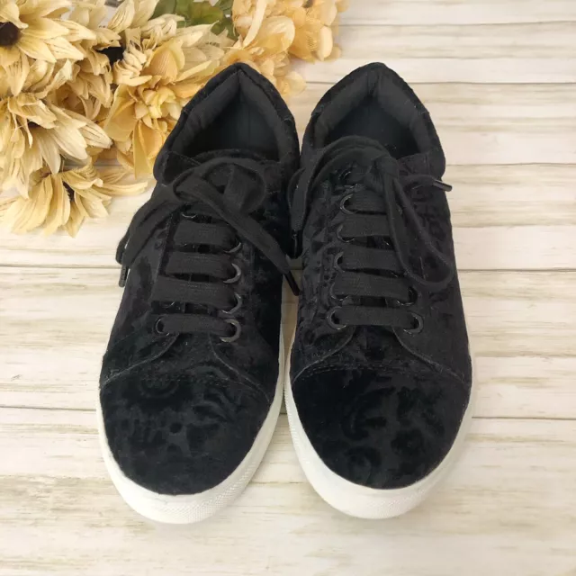 Rebecca Minkoff Women’s Bleecker Too Sneakers Lace Up Velvet Scroll Pattern 8M 2