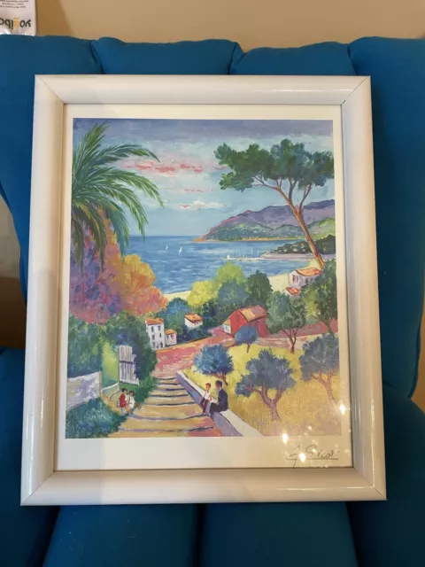 Jean-Claude Picot HandSigned Framed Art Titled “Passage aux 3 Enfants” with COA