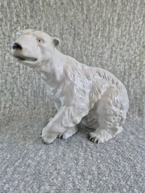 Rare Large Vintage Royal Dux Polar Bear Stunning Piece