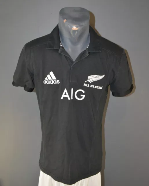 New Zealand Rugby Union Shirt Adidas Polo Jersey All Blacks Team Mens Size S 5/5