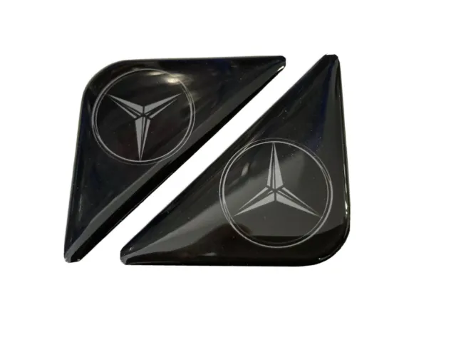 Number Plate 3D Gel Corners Mercedes Badge x Pair