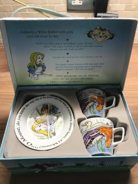Alice In Wonderland Expresso Cups Saucers Paul Cardew Bnib New Tea Mug Plate Set