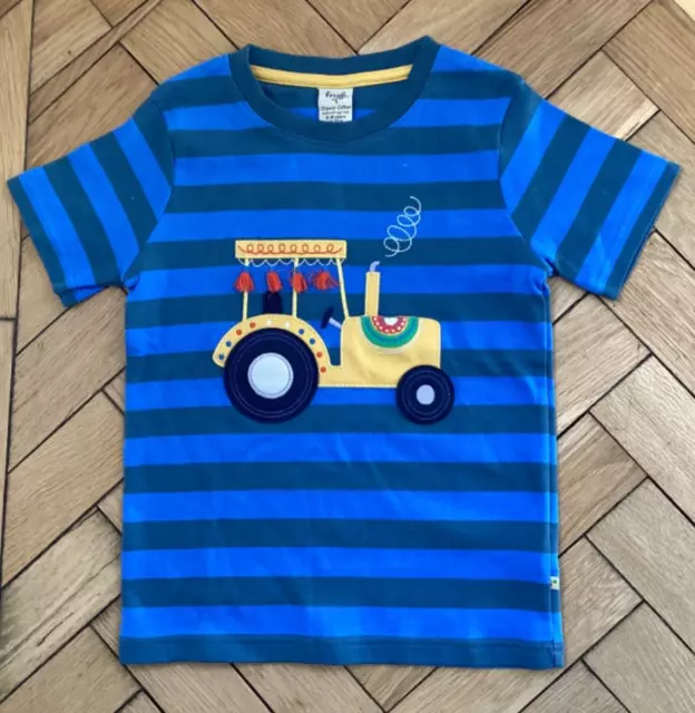 Frugi organic 100% cotton boys Blue T shirt with tractor 9-1 0 years never worn