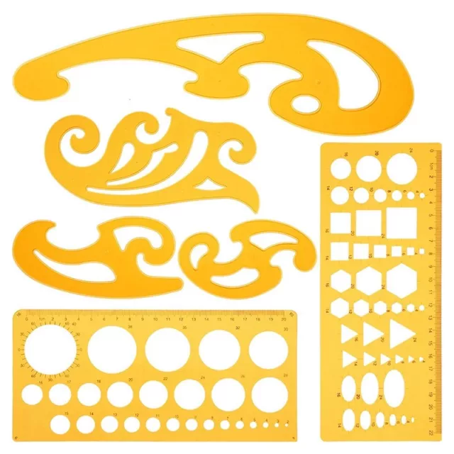 6 Teiliges Franz?Sisches Kurven- und Vorlagen Lineal Set Zeichnungs Vorlage2406
