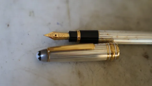 Stylo Plume Montblanc Meisterstück Mozart Argent Massif 925- Plume Or Massif 18K