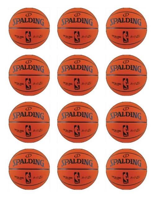 BASKETBALL CUPCAKE TOPPERS Edible Wafer Paper Cake Decorations 24 01
