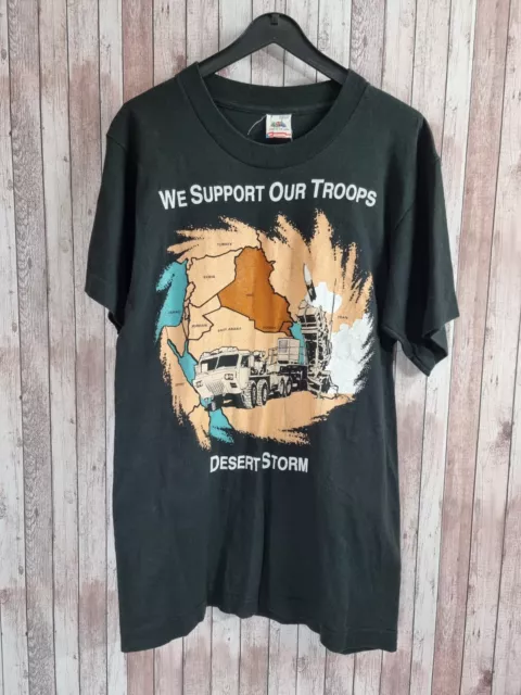 1990 Operation Desert Storm Support Our Troops Shirt Size S Single Stitch Vtg