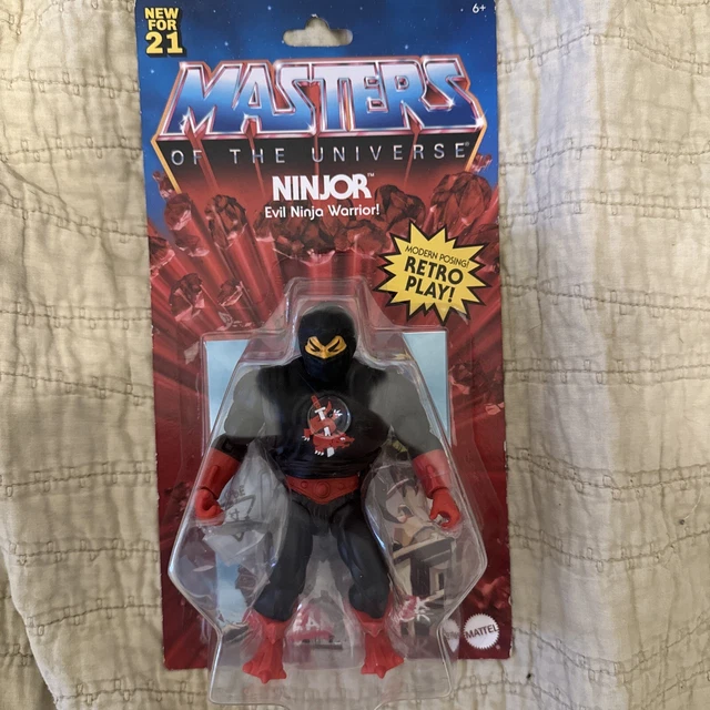 Masters Of The Universe Origins Ninjor – Action Figure 14 Cm Snodata Con Accessori E Fumetto, Giocattolo Per Bambini 6+ Anni