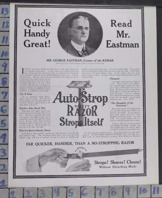 1909 Kodak Eastman Shaving Razor Strop Hygiene Health Beauty Vintage Art Ad Dk88