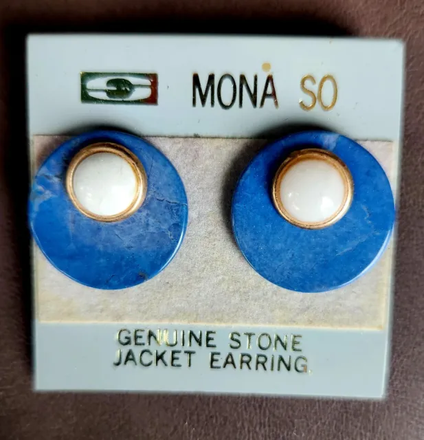 MONA SO Genuine Stone Jacket Earrings