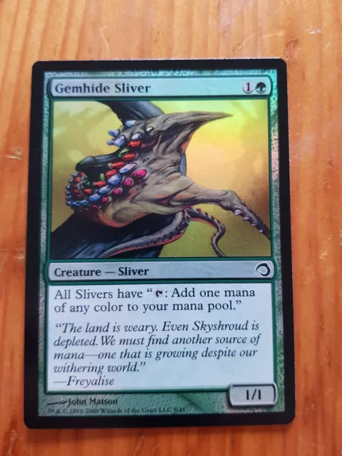 1x MTG Magic The Gathering TCG Gemhide Sliver Foil Common - Premium Deck Sliver