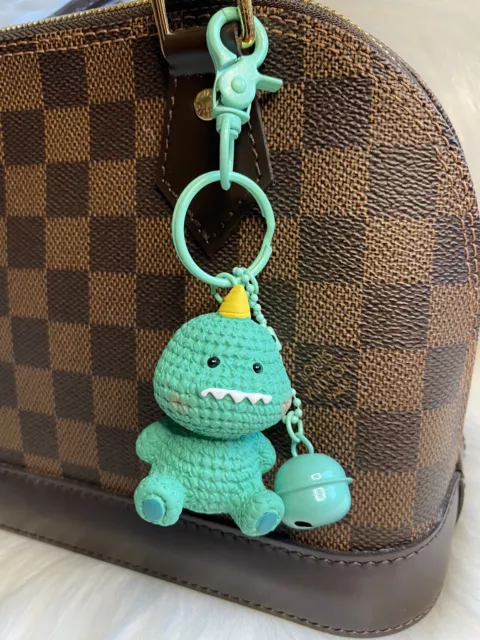 NEW CUTE LITTLE Green Dinosaur Keychain Bag Pendant Charm Key Ring With ...