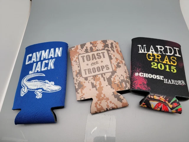 Koozie Lot Of 3 Cayman Jack Mike's Hard Lemonade Shiner Beer Koozies Advertising