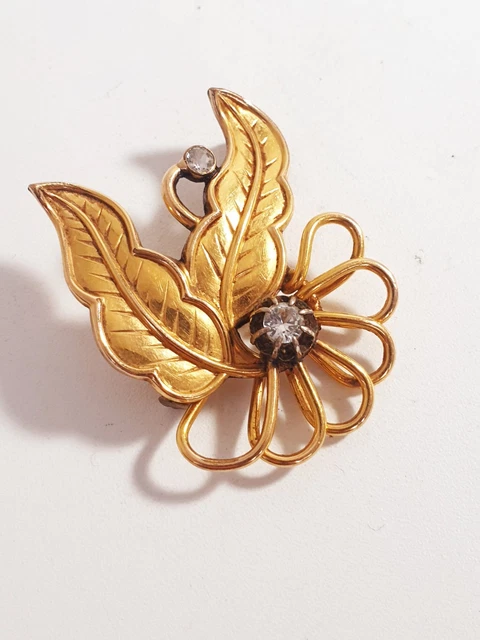 Broche Ancienne Plaquée Or Années 30-40 - Bijou Vintage De Collection