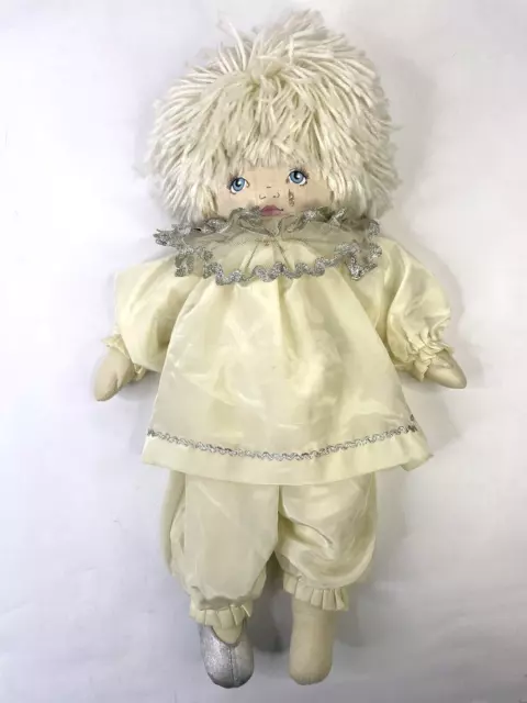 Vintage 1984 Dolls by Pauline Soft Cloth Painted Ragdoll Sad Clown 18"