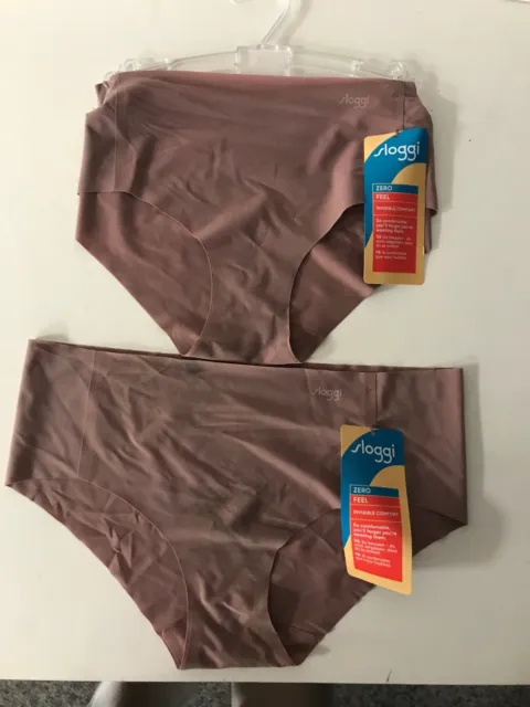 2 x pairs Sloggi Women's Zero Feel Hipster Ex Underwear, cacao size medium